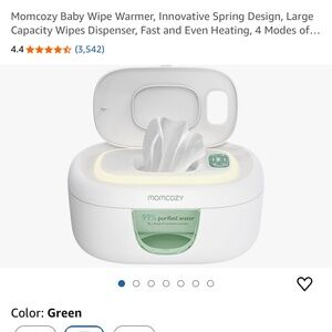 Momcozy Baby Wipe Warmer - White with Green Accents